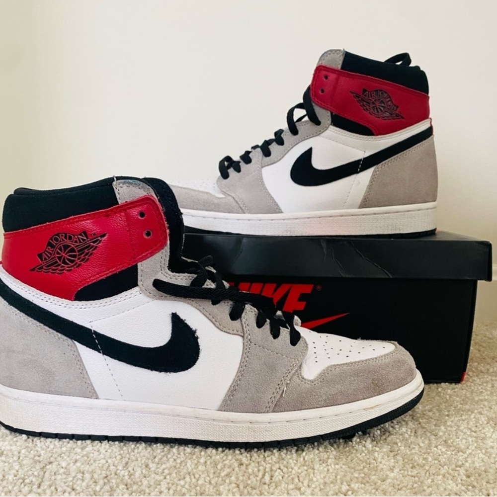 Nike High-Top Sneakers - Red, Black, and Gray